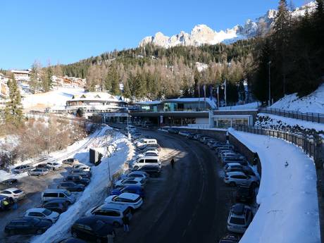 Trentino: bereikbaarheid van en parkeermogelijkheden bij de skigebieden – Bereikbaarheid, parkeren Latemar – Obereggen/Pampeago/Predazzo
