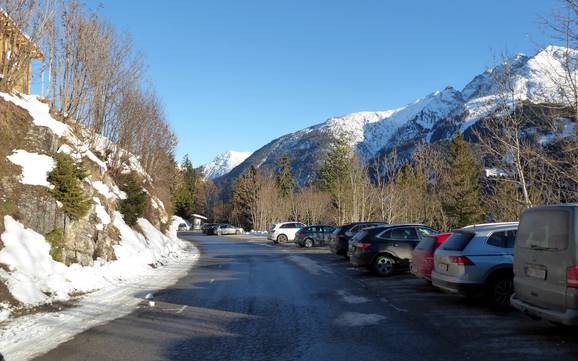 Lechtal: bereikbaarheid van en parkeermogelijkheden bij de skigebieden – Bereikbaarheid, parkeren Jöchelspitze – Bach