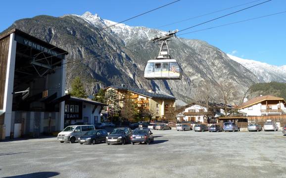 Tirol West: bereikbaarheid van en parkeermogelijkheden bij de skigebieden – Bereikbaarheid, parkeren Venet – Landeck/Zams/Fliess