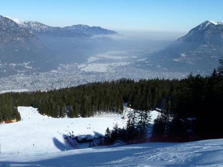 Werdenfelser Land: Grootte van de skigebieden – Grootte Garmisch-Classic – Garmisch-Partenkirchen