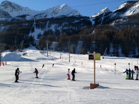 Skigebieden voor beginners in het arrondissement Briançon – Beginners Serre Chevalier – Briançon/Chantemerle/Villeneuve-la-Salle/Le Monêtier-les-Bains