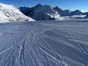 Geprepareerde piste op de Pitztaler Gletscher
