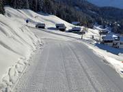 Geprepareerde piste in het skigebied Kristberg