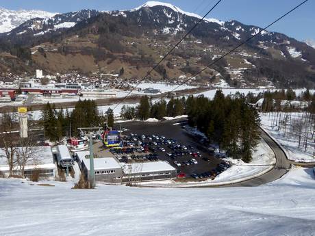 Plessur-Alpen: bereikbaarheid van en parkeermogelijkheden bij de skigebieden – Bereikbaarheid, parkeren Grüsch Danusa