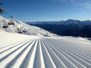 Perfecte pistepreparatie in het skigebied Scuol