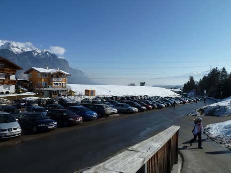 Sellraintal: bereikbaarheid van en parkeermogelijkheden bij de skigebieden – Bereikbaarheid, parkeren Rangger Köpfl – Oberperfuss