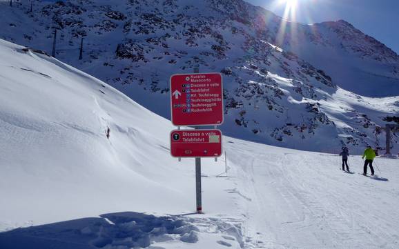 Schnalstal: oriëntatie in skigebieden – Oriëntatie Schnalstaler Gletscher (Schnalstal-gletsjer)