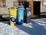 Recyclingstation in het skigebied