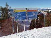 Pistebewegwijzering in het skigebied Carezza