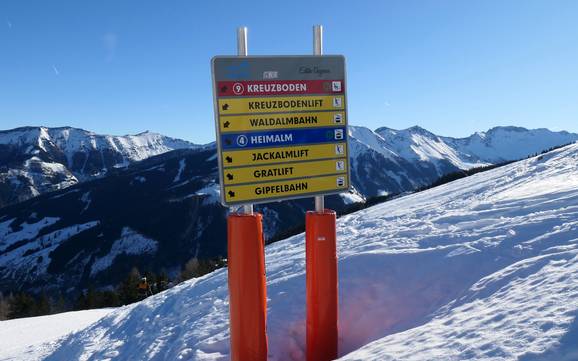 Raurisertal: oriëntatie in skigebieden – Oriëntatie Rauriser Hochalmbahnen – Rauris