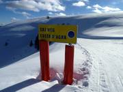 Bewegwijzering op de piste in het skigebied Folgaria-Fiorentini