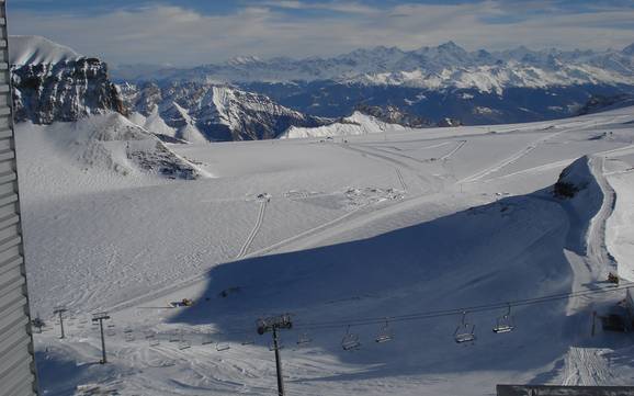 Grootste hoogteverschil in het kanton Waadt – skigebied Glacier 3000 – Les Diablerets