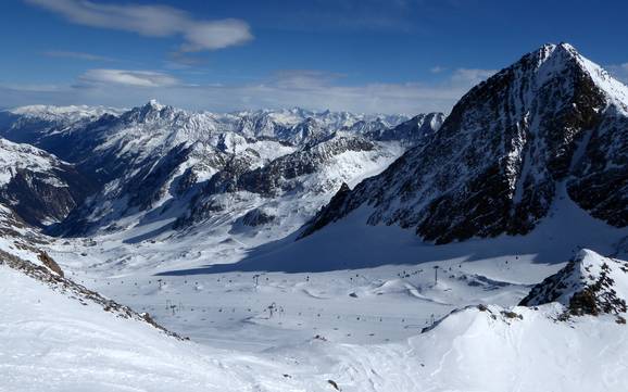 Grootste hoogteverschil in Stubai – skigebied Stubaier Gletscher