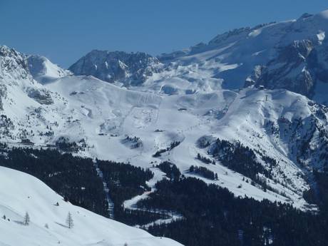 Val di Fassa (Fassatal): Grootte van de skigebieden – Grootte Belvedere/Col Rodella/Ciampac/Buffaure – Canazei/Campitello/Alba/Pozza di Fassa