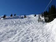 Skiroute bij de stoeltjeslift Madrisella