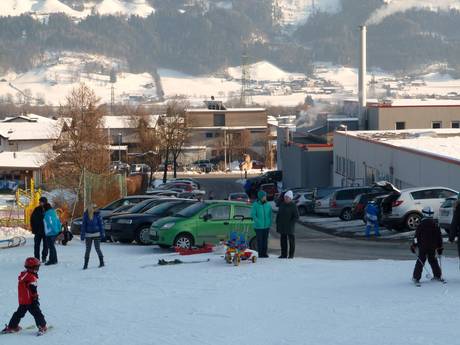 Silberregion Karwendel: bereikbaarheid van en parkeermogelijkheden bij de skigebieden – Bereikbaarheid, parkeren Burglift – Stans