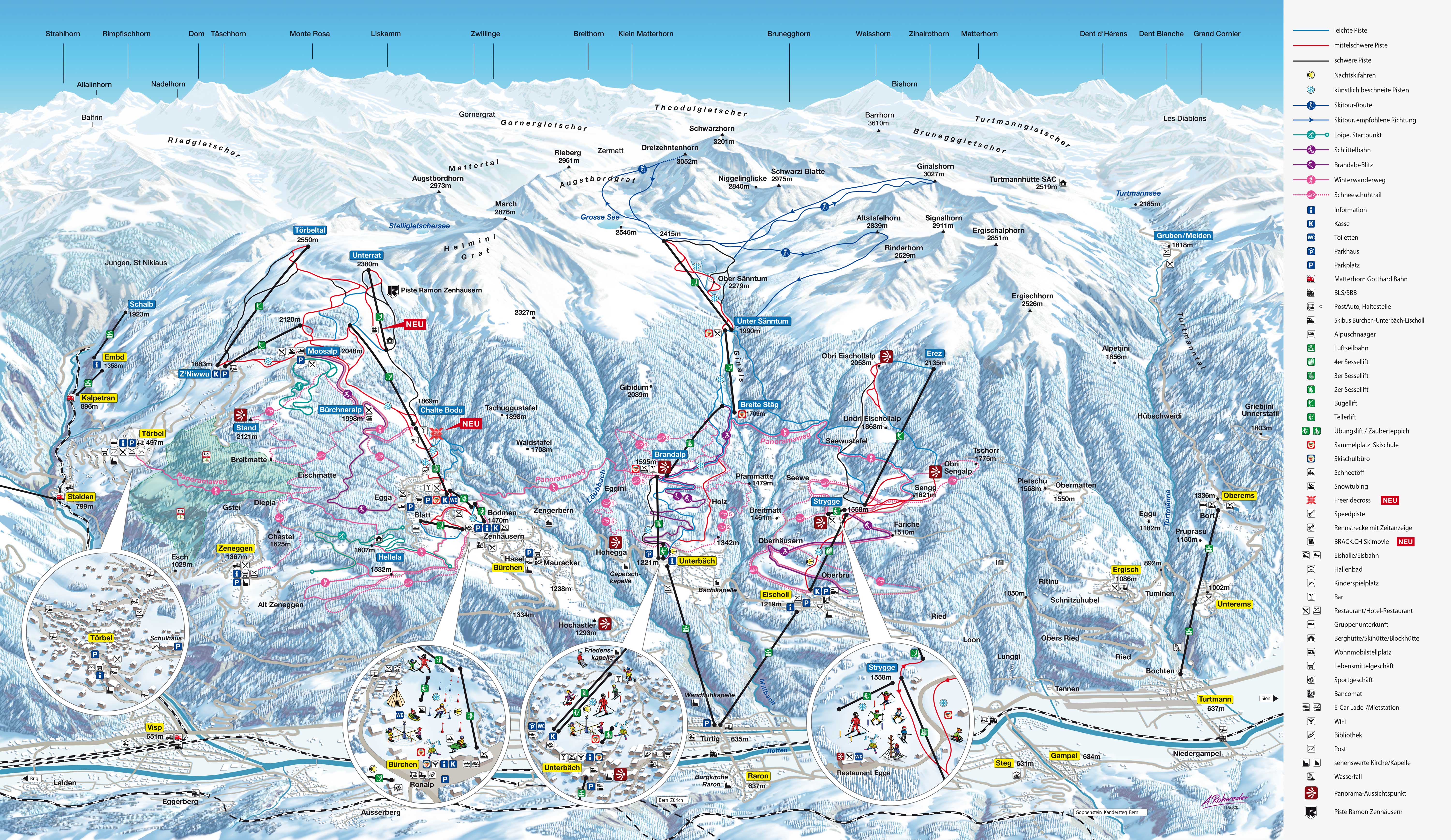 Skigebied Unterbäch – Brandalp/Ginals
