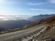Grindpad bij het dalstation Treble Cone
