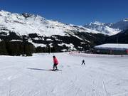 Gemakkelijke piste bij het middenstation Plaghera