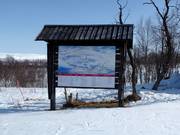 Pistekaart in het skigebied Björkliden