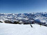 Panorama op de Bald Mountain in Sun Valley