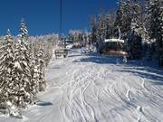 Diepsneeuwpiste onder de zespersoons stoeltjeslift
