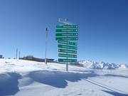 Pistebord in het skigebied