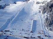 Uitzicht op het beginnersgebied bij de Lamarkliften in Hochfügen