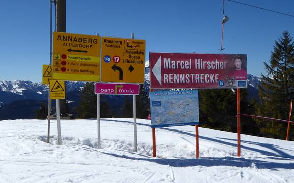 Dachstein-Salzkammergut: oriëntatie in skigebieden – Oriëntatie Dachstein West – Gosau/Russbach/Annaberg