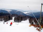 Ook zeer breed: de starthang bij het bergstation