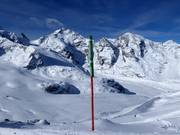 Piste-markering met SOS-telefoonnummer