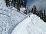 De gemakkelijke piste It´s a Ten van het bergstation naar het dal