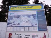 Pistekaart bij het bergstation