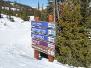 Pistebewegwijzering in het skigebied Big Sky