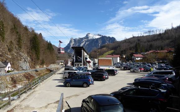 Traunsee: bereikbaarheid van en parkeermogelijkheden bij de skigebieden – Bereikbaarheid, parkeren Feuerkogel – Ebensee