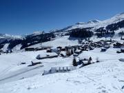 Uitzicht op het autovrije Stoos