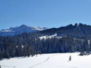 Uitzicht vanaf de Winklmoosalm richting Steinplatte