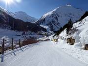 Einde van de dalafdaling in Vent