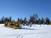Sneeuwkanonnen wachten op hun volgende inzet
