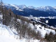 Uitzicht op het dorp Bellwald vanaf het skigebied