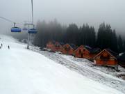 Nieuwe vakantiehuizen worden direct aan de piste gebouwd.