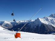 Lanzenbesneeuwing in het skigebied Gargellen