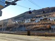 Het station Voss ligt direct bij het skigebied.