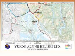 Pistekaart Yukon Alpine Heliskiing