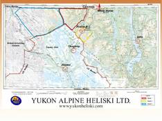 Pistekaart Yukon Alpine Heliskiing