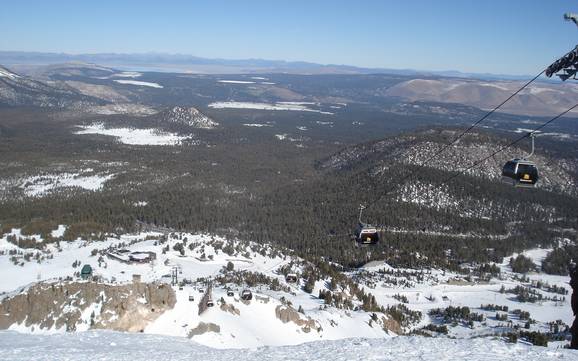 Grootste hoogteverschil aan de Mammoth Lakes – skigebied Mammoth Mountain