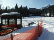 Beginnersgebied bij de oefenlift in het dal