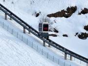 Kabelspoorbaan naar de accommodaties in Les Brévières