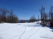 Begin van de gemakkelijke pistes op Mont Spruce