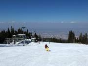 Uitzicht vanaf het skigebied Vitosha op Sofia